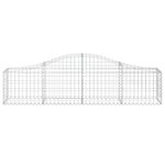 vidaXL Paniers à gabions arqués 15 Pièces 200x30x40/60 cm Fer galvanisé
