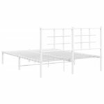 vidaXL Cadre de lit métal avec tête de lit blanc 135x190 cm