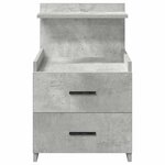 vidaXL Table de chevet avec 2 tiroirs Gris béton 40 x 36 5 x 62 cm