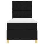 vidaXL Lit avec sommier Noir 80x200 cm Tissu