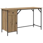 vidaXL Bureau d'ordinateur Chêne artisanal 131 x 48 x 75 cm