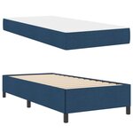 vidaXL Lit à ressorts avec matelas Bleu 90 x 190 cm tissu