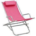 vidaXL Chaises à bascule lot de 2 Acier Rose