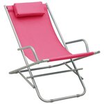 vidaXL Chaises à bascule 2 Pièces Acier Rose