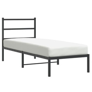 vidaXL Cadre de lit métal sans matelas avec tête de lit noir 80x200 cm