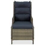 vidaXL Salon de jardin 3 Pièces avec coussins résine tressée marron