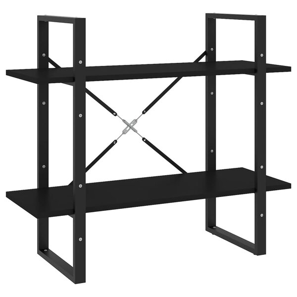 vidaXL Bibliothèque à 2 niveaux Noir 80x30x70 cm bois d'ingénierie