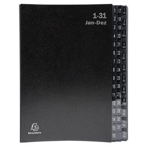 Trieur Rigide Economique Ordonator 32 Compartiments Alphanumériques - 24x34cm - Noir - X 4 - Exacompta
