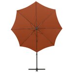 vidaXL Parasol déporté avec mât et lumières LED Terre cuite 300 cm