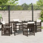 vidaXL Ensemble de salle à manger de jardin 5 pièces avec coussins Marron Poly Rattan