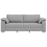 vidaXL Canapé avec coussin Gris nuage 219 x 77 x 82 cm tissu