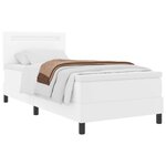 vidaXL Lit à ressorts avec matelas Blanc 100 x 200 cm Simili cuir