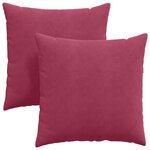 vidaXL Coussins de canapé 2 Pièces Bordeaux 80 x 80 cm