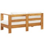 vidaXL Canapé de jardin avec coussin 140 cm Acacia solide Blanc crème