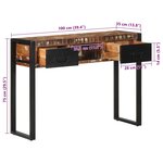 vidaXL Table console multicolore 100x35x75 cm bois massif récupération