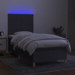vidaXL Sommier à lattes de lit avec matelas et LED Gris foncé 80x200cm