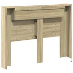 vidaXL Armoire tête de lit avec LED chêne sonoma 140x16 5x103 5 cm