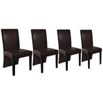 vidaXL Chaises à manger lot de 4 marron foncé similicuir