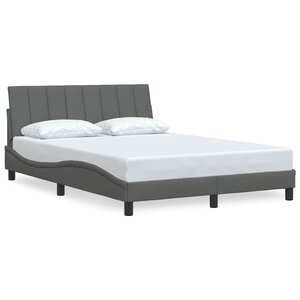 vidaXL Cadre de lit sans matelas Hanko gris foncé 120x200 cm tissu