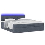 vidaXL Cadre de lit ottoman avec matelas gris foncé 200x200 cm velours