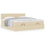 VidaXL Cadre de lit ottoman avec matelas crème 200x200cm tissu