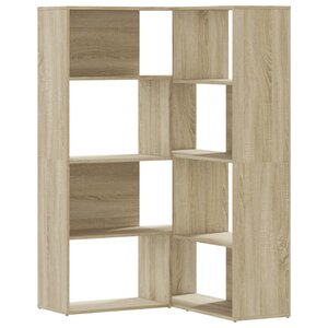 vidaXL Bibliothèque d'angle à 4 niveaux chêne sonoma bois d'ingénierie