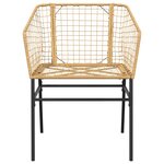 vidaXL Ensemble à manger jardin 5Pièces marron poly rotin verre