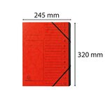 Trieur Agrafé Avec Élastiques Intérieur Noir 12 Compartiments - A4 - Rouge - X 10 - Exacompta
