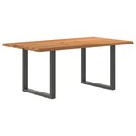 vidaXL Table à manger marron clair bois de chêne massif rectangulaire
