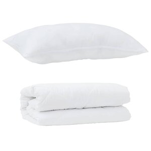vidaXL Duvet avec Oreiller 2 Pièces Blanc 140 x 220 cm Microfibre