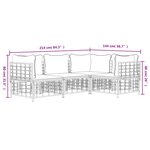 vidaXL Salon de jardin 4 Pièces avec coussins anthracite résine tressée