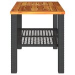 vidaXL Table de jardin noir 70x38x42 cm résine tressée et bois acacia