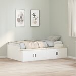 vidaXL Cadre de lit de rangement blanc 90x190 cm