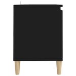 vidaXL Meuble TV avec pieds en bois massif Noir 103 5x35x50 cm