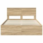 vidaXL Cadre de lit Chêne Sonoma 135 x 190 cm Pin massif