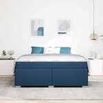 vidaXL Cadre de lit avec matelas Bleu 180 x 200 cm tissu