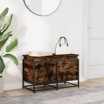 vidaXL Boîte de rangement avec couvercle chêne fumé bois d'ingénierie