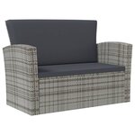 vidaXL Salon de jardin 16 Pièces avec coussins Résine tressée Gris