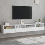 vidaXL Meubles TV muraux 2 Pièces blanc 100x30x30 cm bois d'ingénierie