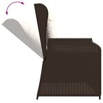 vidaXL Salon de jardin 5 Pièces avec coussins Marron Résine tressée