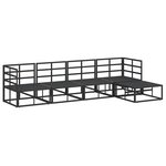 vidaXL Ensemble de canapé de jardin 5 Pièces Noir 283 x 141 5 x 71 cm
