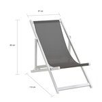 vidaXL Chaises de plage pliables lot de 2 Aluminium et textilène Gris