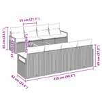 Ensemble de Canapés de Jardin 9 Pièces vidaXL avec Coussins Noir Poly Rattan Acacia