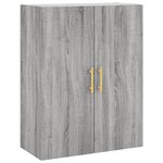vidaXL Buffet haut Sonoma gris 69 5x34x180 cm Bois d'ingénierie