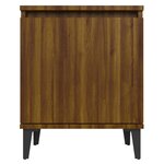 vidaXL Table de chevet avec pieds en métal chêne marron 40x30x50 cm