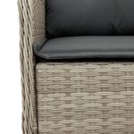 vidaXL Ensemble à manger de jardin et coussins 7 Pièces gris clair rotin