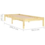 vidaXL Cadre de lit bois massif 90x190 cm simple