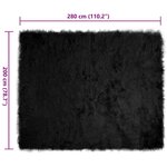 vidaXL Tapis en Peau de Mouton Synthétique Noir 200 x 280 cm Polyester