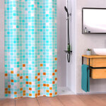 EISL Rideau de douche avec mosaïque bleu-orange 200x180x0 2 cm
