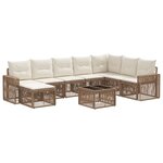 vidaXL Ensemble de canapé de jardin 9 Pièces Beige et blanc crème